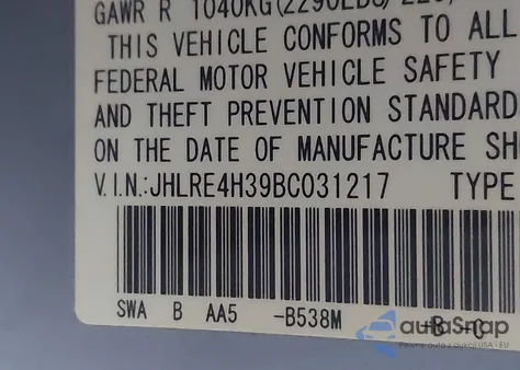 2011 Honda Cr-V Lx z USA, uszkodzony, nr VIN JHLRE4H39BC031217
